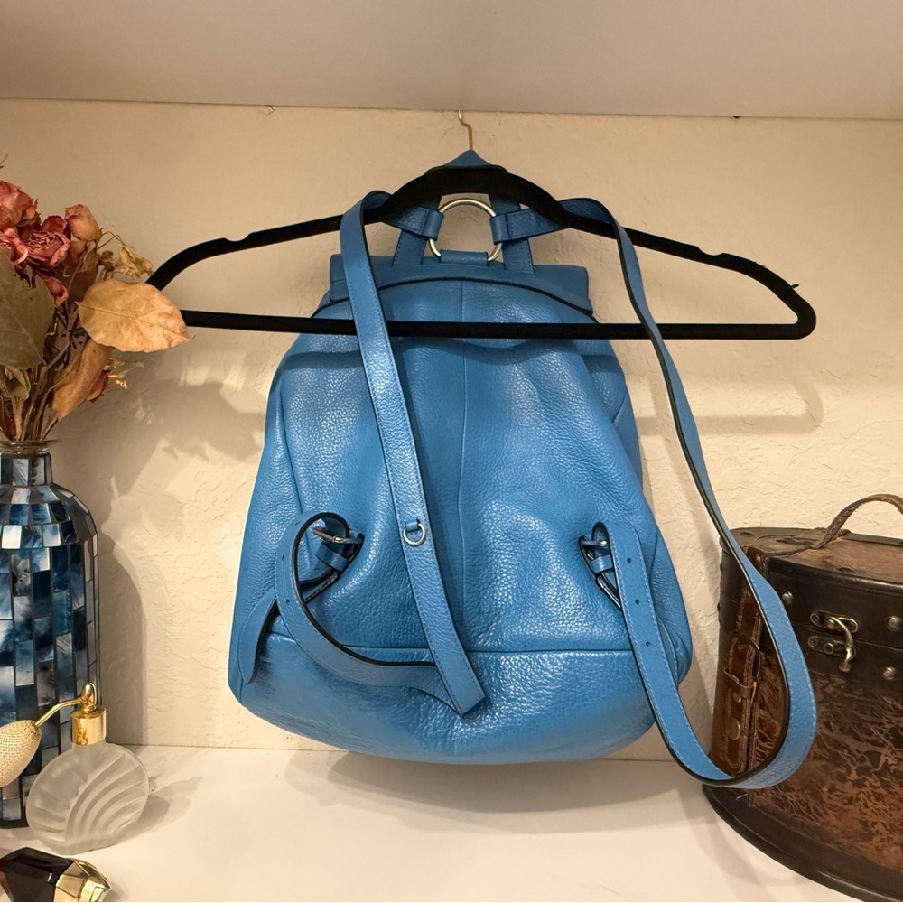 Blue Leather Backpack - image 2